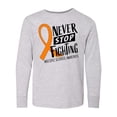thumbnail image 1 of Inktastic Never Stop Fighting Multiple Sclerosis Awareness Long Sleeve Youth T-Shirt, 1 of 5