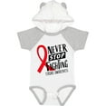 thumbnail image 1 of Inktastic Never Stop Fighting Stroke Awareness Red Ribbon Boys or Girls Baby Bodysuit, 1 of 5