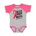 thumbnail image 1 of Inktastic Never Stop Fighting Stroke Awareness Red Ribbon Boys or Girls Baby Bodysuit, 1 of 5