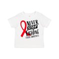 thumbnail image 1 of Inktastic Never Stop Fighting Stroke Awareness Red Ribbon Boys or Girls Toddler T-Shirt, 1 of 5
