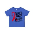 thumbnail image 1 of Inktastic Never Stop Fighting Stroke Awareness Red Ribbon Boys or Girls Toddler T-Shirt, 1 of 5