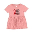thumbnail image 1 of Inktastic Never Stop Fighting Stroke Awareness Red Ribbon Girls Baby Dress, 1 of 5