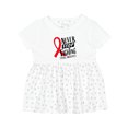 thumbnail image 1 of Inktastic Never Stop Fighting Stroke Awareness Red Ribbon Girls Baby Dress, 1 of 5