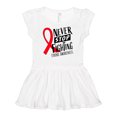 thumbnail image 1 of Inktastic Never Stop Fighting Stroke Awareness Red Ribbon Girls Baby Dress, 1 of 5
