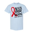 thumbnail image 1 of Inktastic Never Stop Fighting Stroke Awareness Red Ribbon T-Shirt, 1 of 5