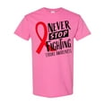 thumbnail image 1 of Inktastic Never Stop Fighting Stroke Awareness Red Ribbon T-Shirt, 1 of 5