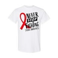 thumbnail image 1 of Inktastic Never Stop Fighting Stroke Awareness Red Ribbon T-Shirt, 1 of 5