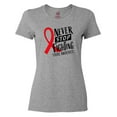 thumbnail image 1 of Inktastic Never Stop Fighting Stroke Awareness Red Ribbon Women's T-Shirt, 1 of 5