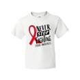 thumbnail image 1 of Inktastic Never Stop Fighting Stroke Awareness Red Ribbon Youth T-Shirt, 1 of 5