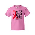 thumbnail image 1 of Inktastic Never Stop Fighting Stroke Awareness Red Ribbon Youth T-Shirt, 1 of 5