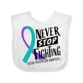 thumbnail image 1 of Inktastic Never Stop Fighting Suicide Prevention Awareness Ribbon Boys or Girls Baby Bib, 1 of 4