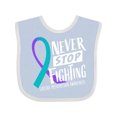 thumbnail image 1 of Inktastic Never Stop Fighting Suicide Prevention Awareness Ribbon Boys or Girls Baby Bib, 1 of 4