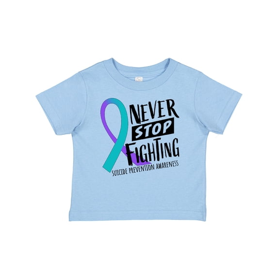 Inktastic Never Stop Fighting Suicide Prevention Awareness Ribbon Boys or Girls Baby T-Shirt