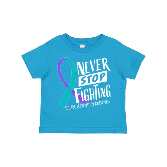 Inktastic Never Stop Fighting Suicide Prevention Awareness Ribbon Boys or Girls Toddler T-Shirt