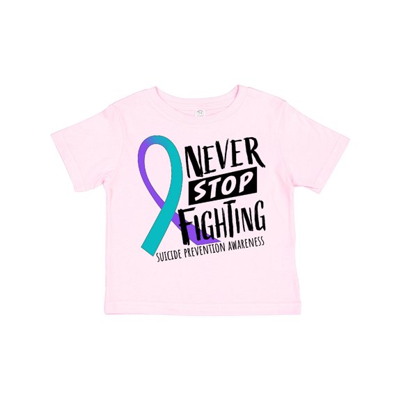 Inktastic Never Stop Fighting Suicide Prevention Awareness Ribbon Boys or Girls Toddler T-Shirt