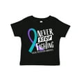 thumbnail image 1 of Inktastic Never Stop Fighting Suicide Prevention Awareness Ribbon Boys or Girls Toddler T-Shirt, 1 of 5