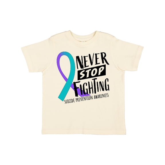 Inktastic Never Stop Fighting Suicide Prevention Awareness Ribbon Boys or Girls Toddler T-Shirt