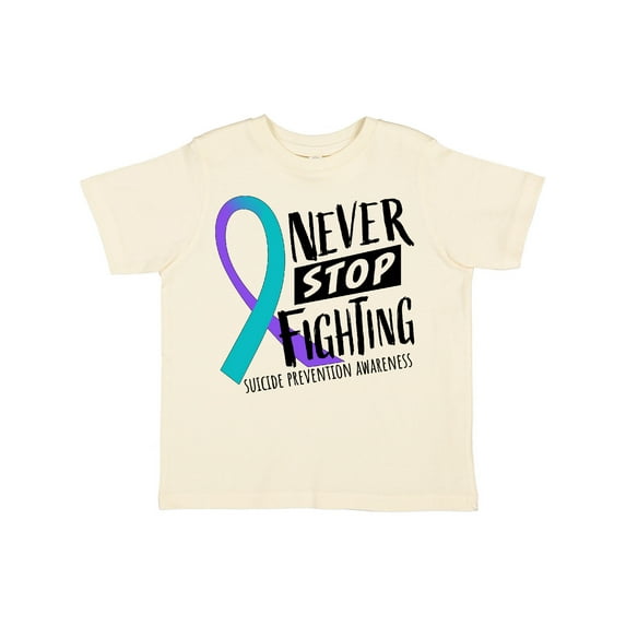 Inktastic Never Stop Fighting Suicide Prevention Awareness Ribbon Boys or Girls Toddler T-Shirt