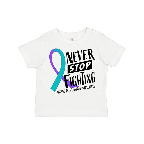 Inktastic Never Stop Fighting Suicide Prevention Awareness Ribbon Boys or Girls Toddler T-Shirt