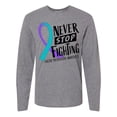 thumbnail image 1 of Inktastic Never Stop Fighting Suicide Prevention Awareness Ribbon Long Sleeve T-Shirt, 1 of 5
