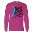 thumbnail image 1 of Inktastic Never Stop Fighting Suicide Prevention Awareness Ribbon Long Sleeve T-Shirt, 1 of 5