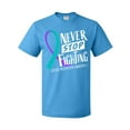 thumbnail image 1 of Inktastic Never Stop Fighting Suicide Prevention Awareness Ribbon T-Shirt, 1 of 5