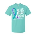 thumbnail image 1 of Inktastic Never Stop Fighting Suicide Prevention Awareness Ribbon T-Shirt, 1 of 5