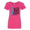 thumbnail image 1 of Inktastic Never Stop Fighting Suicide Prevention Awareness Ribbon Women's T-Shirt, 1 of 5