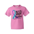 thumbnail image 1 of Inktastic Never Stop Fighting Suicide Prevention Awareness Ribbon Youth T-Shirt, 1 of 5
