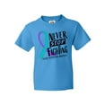 thumbnail image 1 of Inktastic Never Stop Fighting Suicide Prevention Awareness Ribbon Youth T-Shirt, 1 of 5
