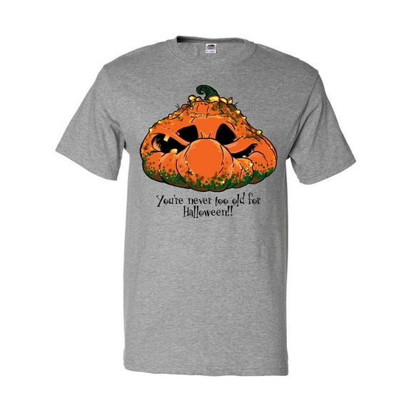 Inktastic Never Too Old for Halloween Pumpkin T-Shirt