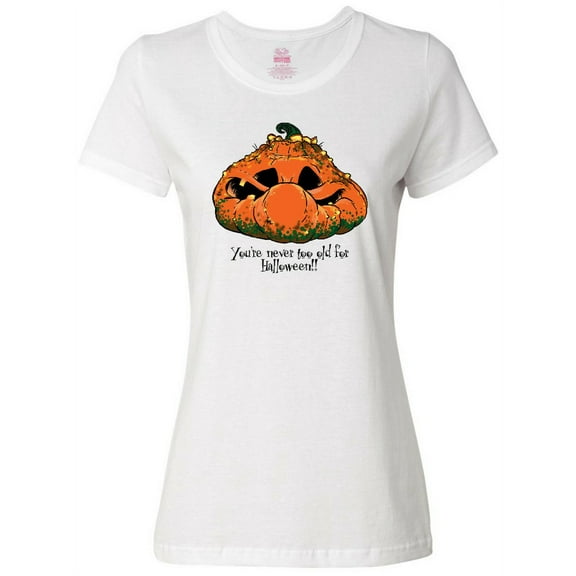 Inktastic Never Too Old for Halloween Pumpkin Women's T-Shirt