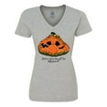 thumbnail image 1 of Inktastic Never Too Old for Halloween Pumpkin Women's V-Neck T-Shirt, 1 of 5