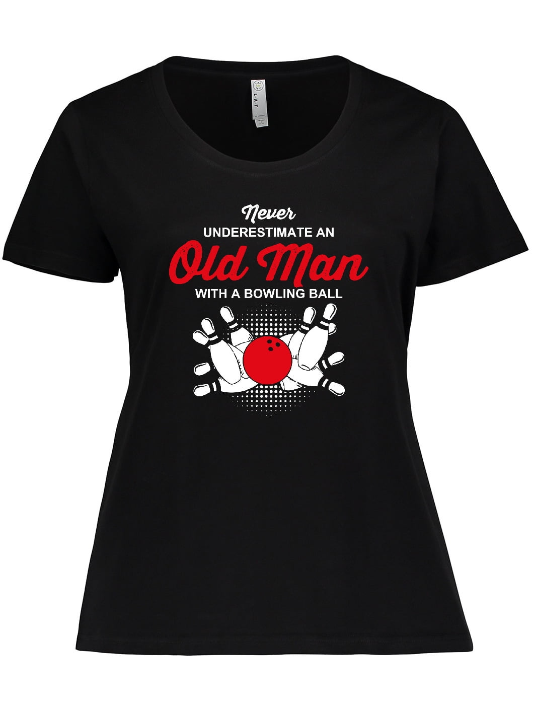 Inktastic Never Underestimate Old Man Bowling Women's Plus Size TShirt