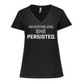 thumbnail image 1 of Inktastic Nevertheless, She Persisted Women's Plus Size V-Neck T-Shirt, 1 of 5