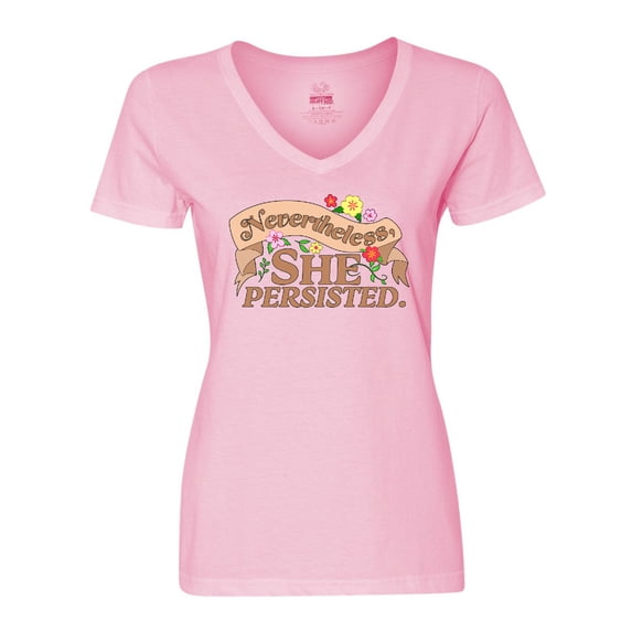 Inktastic Nevertheless, She Persisted Women's V-Neck T-Shirt
