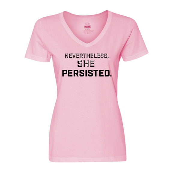 Inktastic Nevertheless, She Persisted Women's V-Neck T-Shirt
