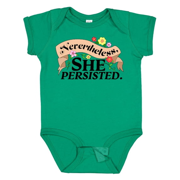 Inktastic Nevertheless, She Persisted with Flowers Boys or Girls Baby Bodysuit