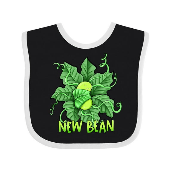 Inktastic New Bean Cute Sleeping Bean in Leaves and Vines Boys or Girls Baby Bib