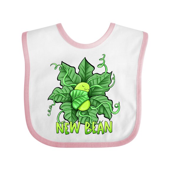 Inktastic New Bean Cute Sleeping Bean in Leaves and Vines Boys or Girls Baby Bib