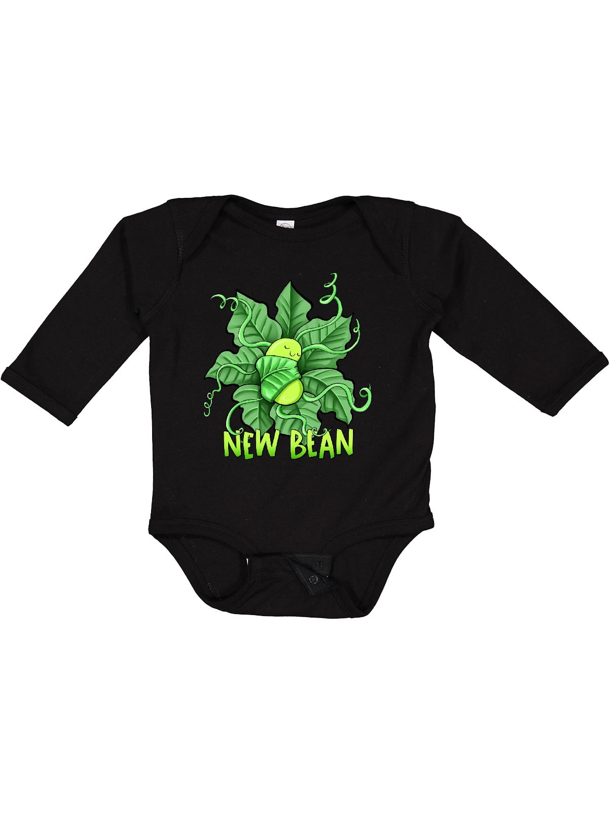 Inktastic New Bean Cute Sleeping Bean in Leaves and Vines Boys or Girls Long Sleeve Baby Bodysuit