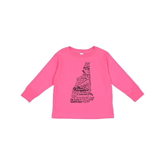 Inktastic New Hampshire State Word Salad Boys or Girls Long Sleeve Toddler T-Shirt