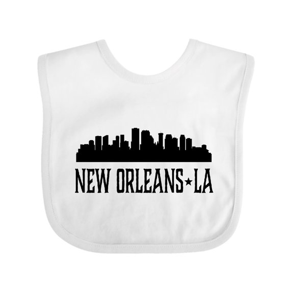 Inktastic New Orleans Louisiana Skyline Boys or Girls Baby Bib