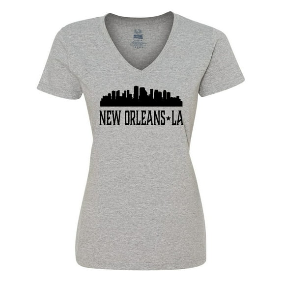Inktastic New Orleans Louisiana Skyline Women's V-Neck T-Shirt