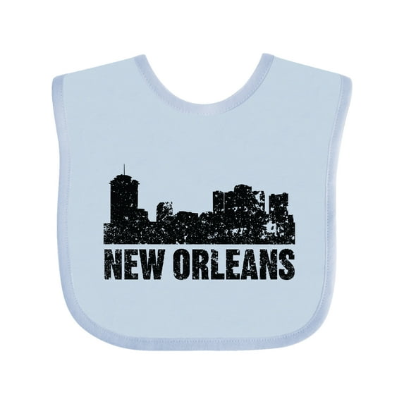 Inktastic New Orleans Skyline Grunge Boys or Girls Baby Bib