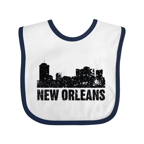 Inktastic New Orleans Skyline Grunge Boys or Girls Baby Bib