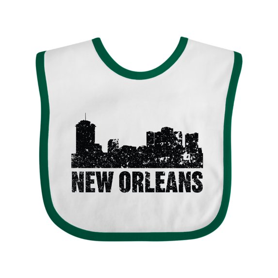 Inktastic New Orleans Skyline Grunge Boys or Girls Baby Bib