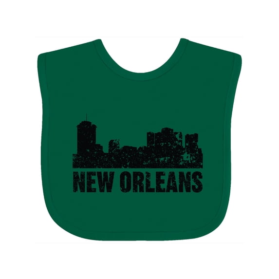 Inktastic New Orleans Skyline Grunge Boys or Girls Baby Bib