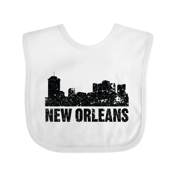 Inktastic New Orleans Skyline Grunge Boys or Girls Baby Bib