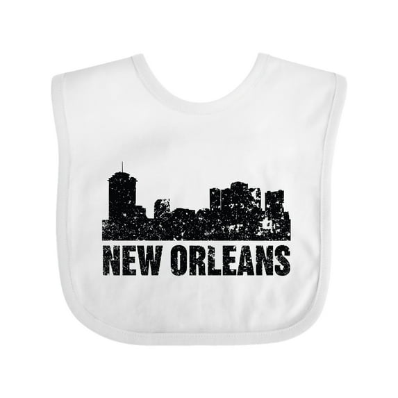 Inktastic New Orleans Skyline Grunge Boys or Girls Baby Bib